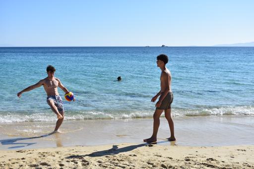 Day 6 - Ferry to Naxos, Plaka Beach (Tortuga Restaurant), Pool Time, Dinner!