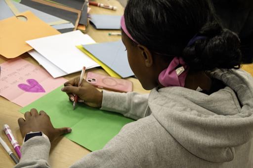 Students Make Christmas Cards for Sage Eldercare Residents