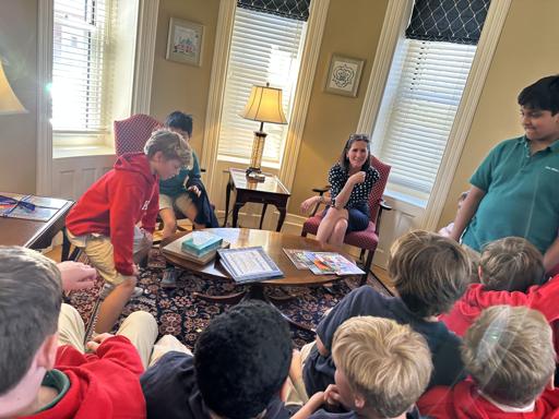 Head of School Enjoys Lunch w/ Grades 5 & 6 Boys