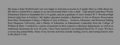 Classroom Information