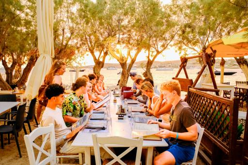 Day 3 - Ferry to Paros, Santa Maria Beach, Scenic Dinner!