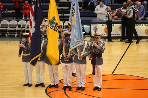 Color Guard at SCISA Basketball Championship